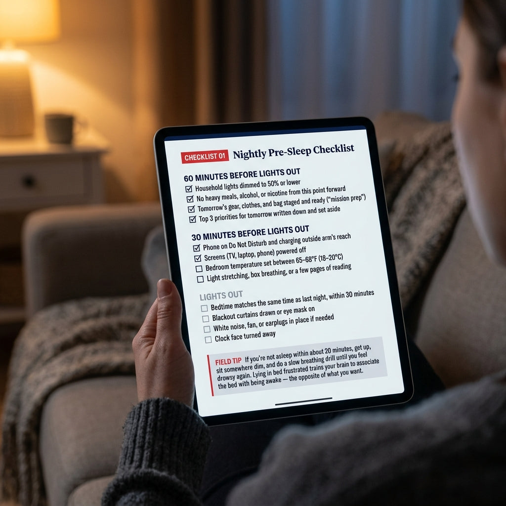 Close-up of the blade meeting a tablet in the bed